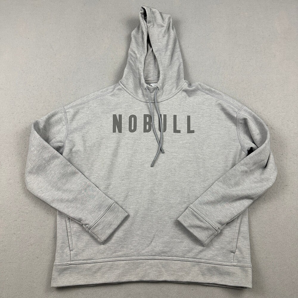 No Bull Hoodie Women Small Gray Spell Out Fleece Pullover Sweatshirt Workout S